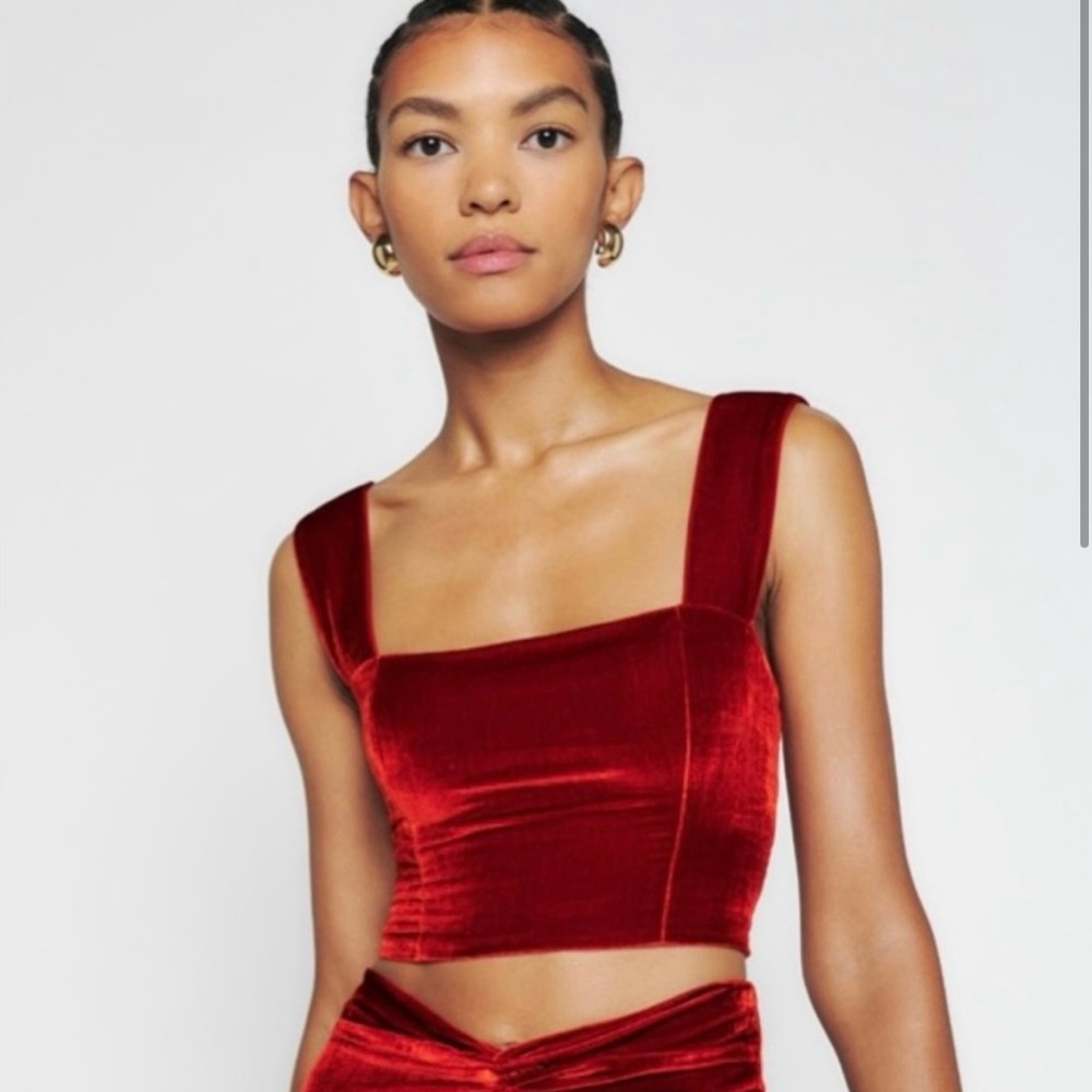 Reformation Guilia Velvet Top
